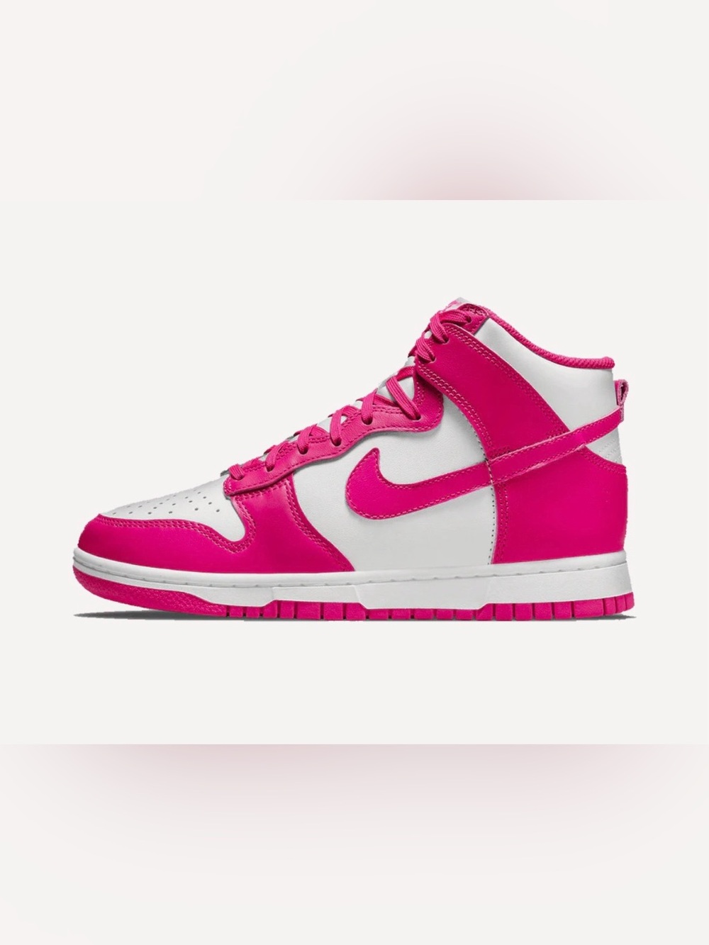 NIKE Dunk High Top Pink Prime White Basketball Shoe Women’s 7.5 EXCELLENT